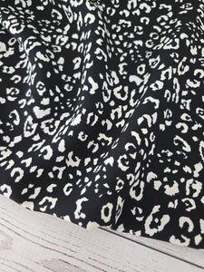 Black & White Animal Print Silky Polyester {by the half yard}