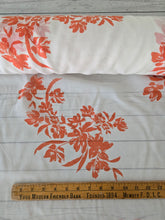 White & Bright Coral Floral Chiffon {by the half yard}