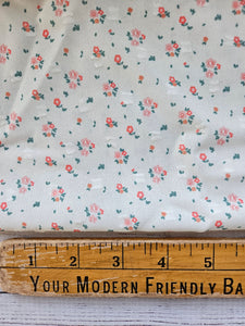 Exclusive Design-  Cream Mini Vintage Floral Opaque Swiss Dot 100% Polyester {by the half yard}