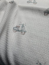 Vintage Scooter Print Textured Knit {by the half yard}