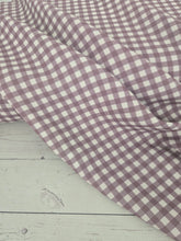 Exclusive Design- Plum Gingham Pinstripe Poly {by the half yard}