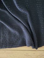 Navy Tonal Stripe Opaque Swiss Dot 100% Polyester {by the half yard}