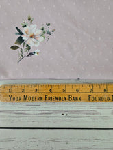 Exclusive Design- Mauve Floral Stems Opaque Petite Swiss Dot 100% Polyester {by the half yard}