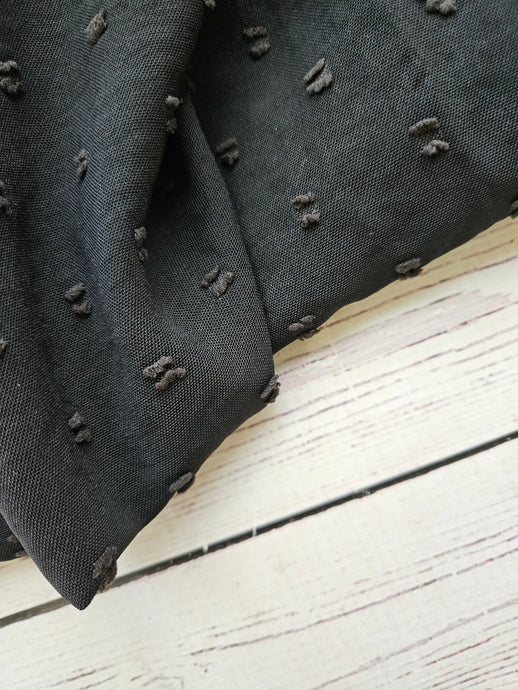 Black Opaque Swiss Dot 100% Polyester {by the half yard}