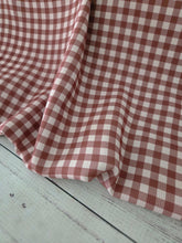 Exclusive Design- Autumn Red Gingham Pinstripe Poly {by the half yard}