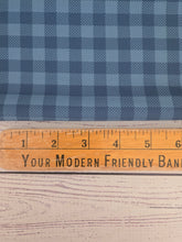 Shades of Teal Gingham Linen Look Poly {by the half yard}