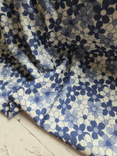 Navy Daisy Print Swiss Dot Knit {by the half yard}