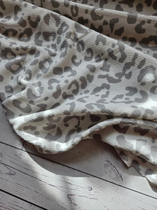White & Gray Animal Print Lightweight Liverpool Knit {by the half yard}