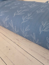 Dusty Blue Outline Stem Print {by the half yard}
