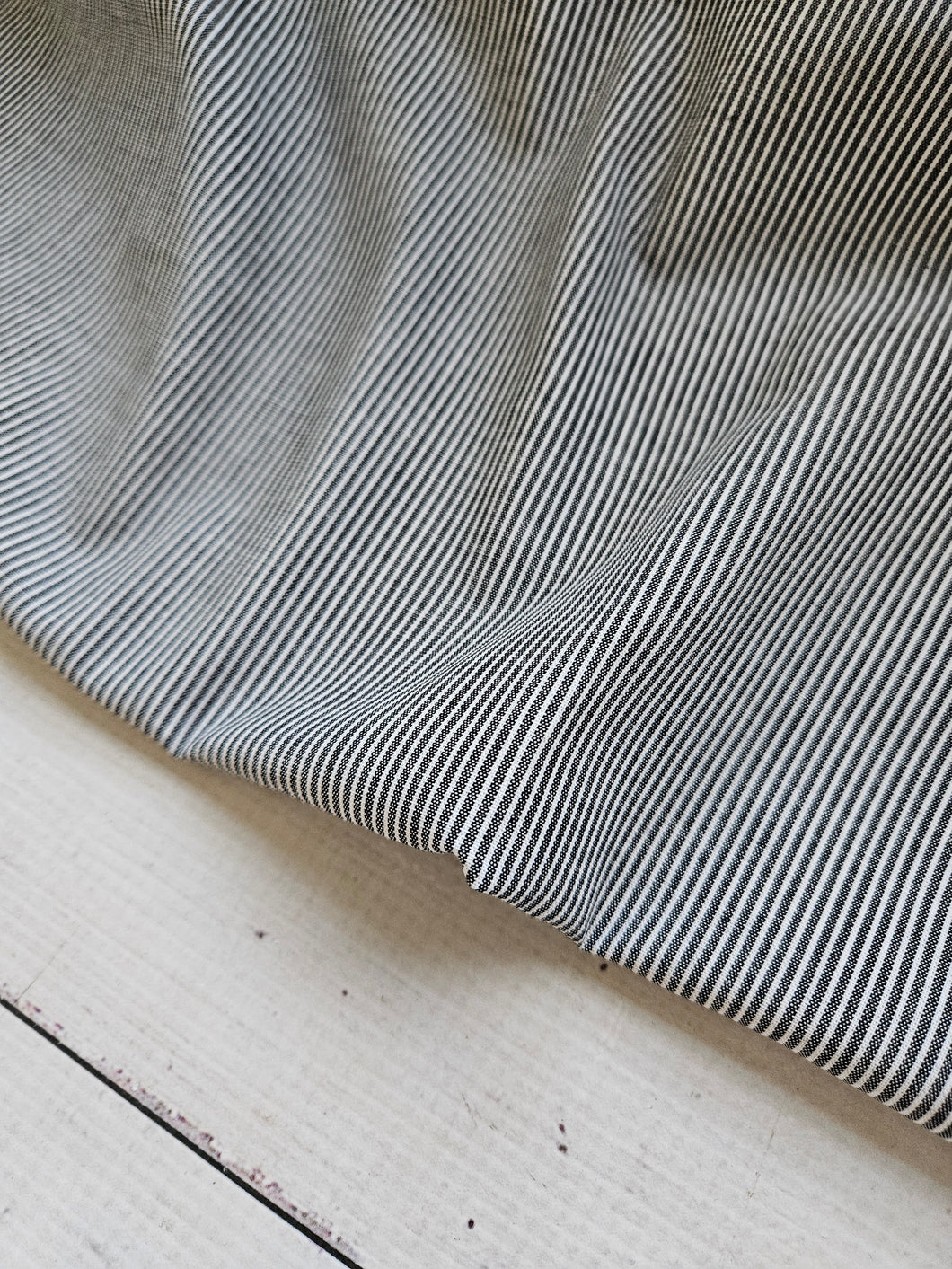 Charcoal Petite Pinstripe Shirting {sold by the half yard}