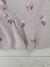 Exclusive Design- Light Taupe Small Floral Print Opaque Petite Swiss Dot 100% Polyester {by the half yard}