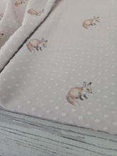 Exclusive Design- Blushy Taupe Fox Print Swiss Dot Knit {by the half yard}