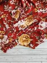 Rusty Red & Gold Large Floral {by the half yard}