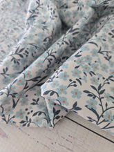 Petite Blue Vintage Floral Poly Slub {by the half yard}