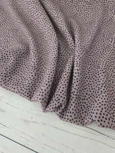*REMNANT* 2 Yds- Exclusive Design- Mocha Random Petite Dot Print