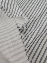 Charcoal & White Pinstripe Double Gauze Cotton {by the half yard}