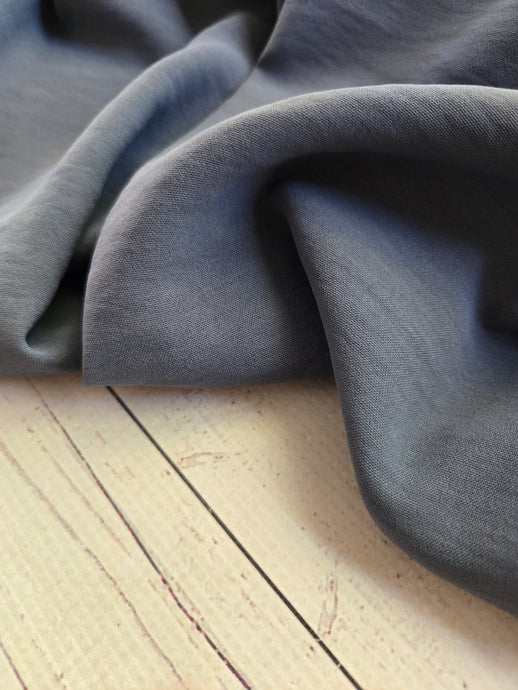 Solid Dusty Blue Opaque Air Flow 100% Polyester {by the half yard}