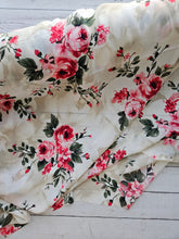 Tan & Bright Pink Romantic Floral {by the half yard}
