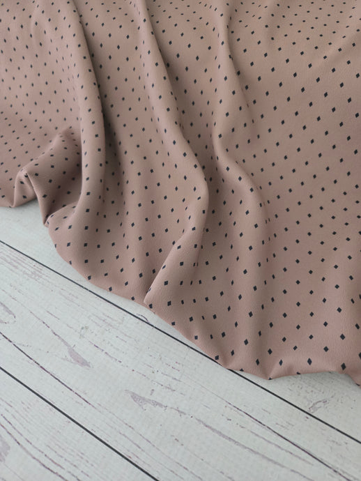 Exclusive Design- Caramel & Black Diamond Print {by the half yard}