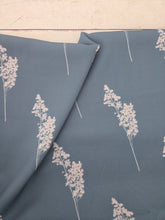 Dark Aquamarine & Cool Taupe Stems Linen Look Poly {by the half yard}