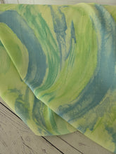 Green & Blue Watercolor Marble Silky Polyester {by the half yard}