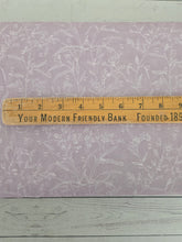 Light Mauve Wispy Outline Floral Opaque Swiss Dot 100% Polyester {by the half yard}