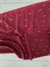 Burgundy Petite Feather Print {by the half yard}