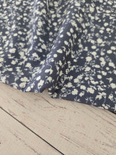 Slate Petite Floral Print Poly Slub {by the half yard}