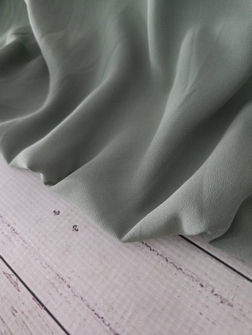 Solid Sage Triple Georgette {by the half yard}