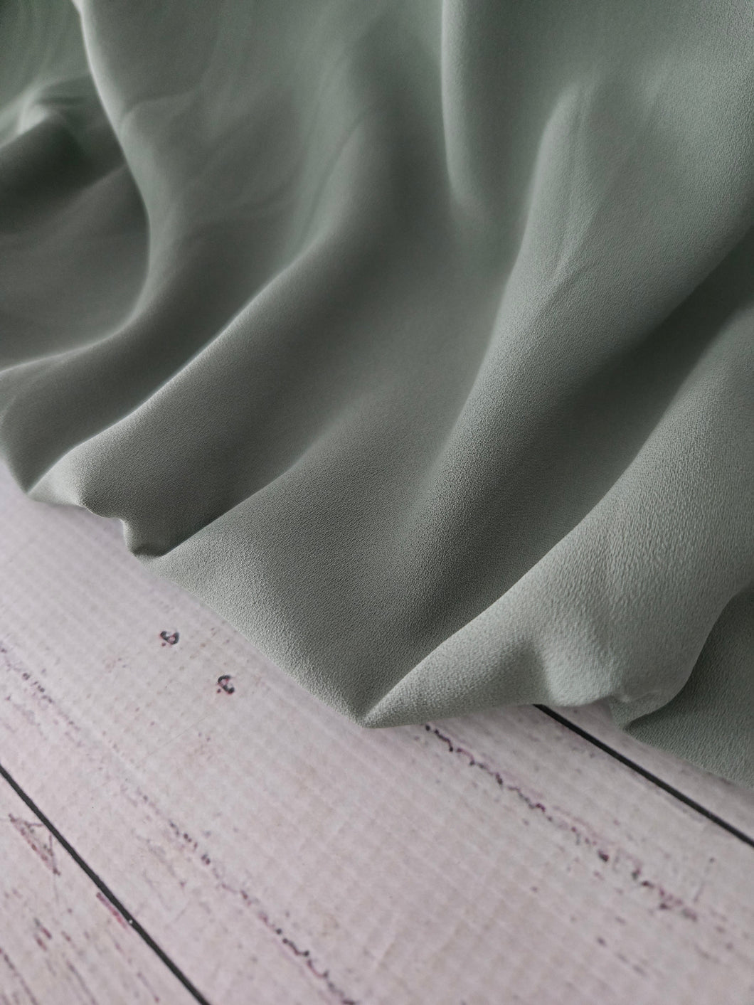 Solid Sage Triple Georgette {by the half yard}