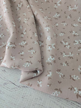 Subdued Mocha Petite Floral Crinkle Georgette {by the half yard}