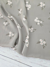 Light Moss Green Floral Pinstripe Poly {by the half yard}