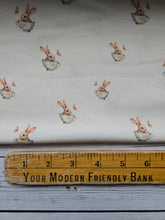 Exclusive Design- Bunnies & Teacups Cotton Spandex Knit {by the half yard}