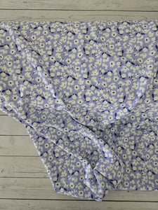 Bright Periwinkle & White Floral Opaque Swiss Dot 100% Polyester {by the half yard}