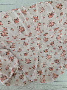 *REMNANT* 3.25 Yds- Exclusive Design- Tan Vintage Rose Print