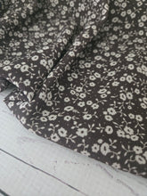Petite Dark Brown Floral Crinkle Georgette {by the half yard}