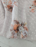 Exclusive Design- Medium Harvest Watercolor Floral Collection Swiss Dot Chiffon {by the yard}