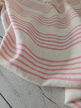 Cream & Pink Stripes Cotton Rayon Blend {by the half yard}