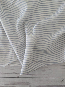 Ivory & Blue Stripes Cotton Gauze {by the half yard}