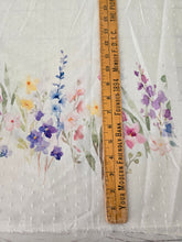 Flower Garden Border Print Swiss Dot Cotton {by the half yard}
