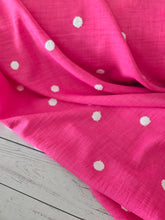 Bright Pink & White Fuzzy Dot Woven Look Polyester {by the half yard}