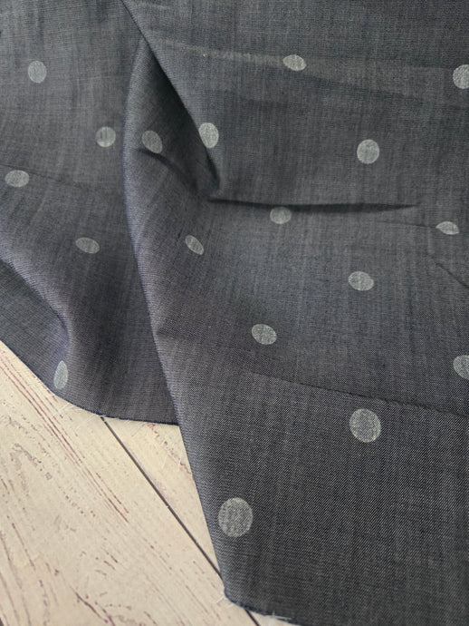 Dime Polka Dot Tencel Chambray Blend {by the half yard}