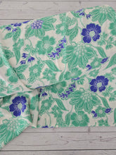 Green & Blue Floral Opaque Air Flow 100% Polyester {by the half yard}