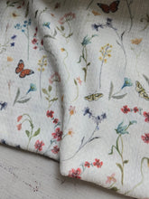 White Butterfly Meadow Print Textured Knit {by the half yard}