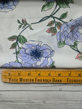 White & Periwinkle Floral {by the half yard}