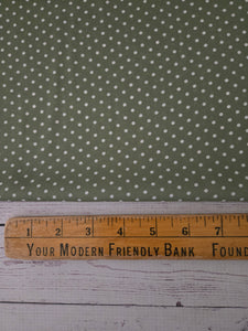 Dark Sage Polka Dot Print {by the half yard}