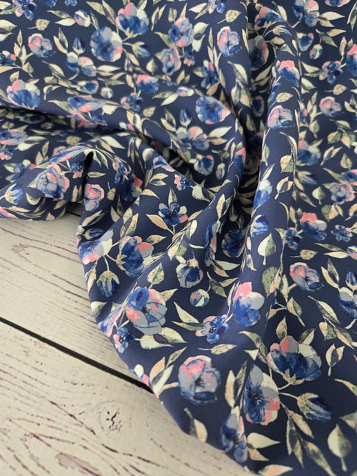 Navy & Pink Floral {by the half yard}