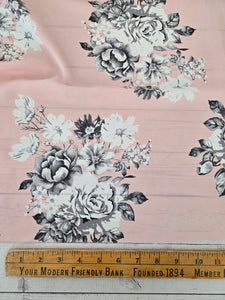 Light Pink & Gray Floral {by the half yard}