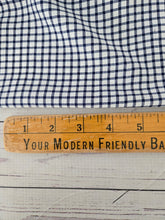 White & Navy Petite Plaid Mixed Polyester Woven {by the half yard}