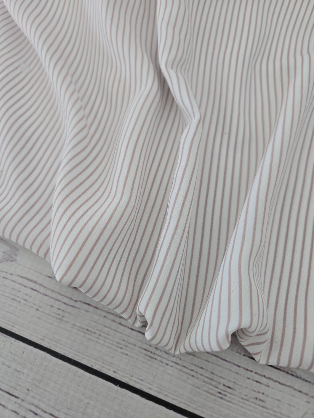 Exclusive Design- Beige Pinstripe Print {by the half yard}